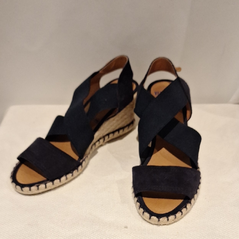 Verbenas Women's Blue Wedge Espadrille Sandals Size 8